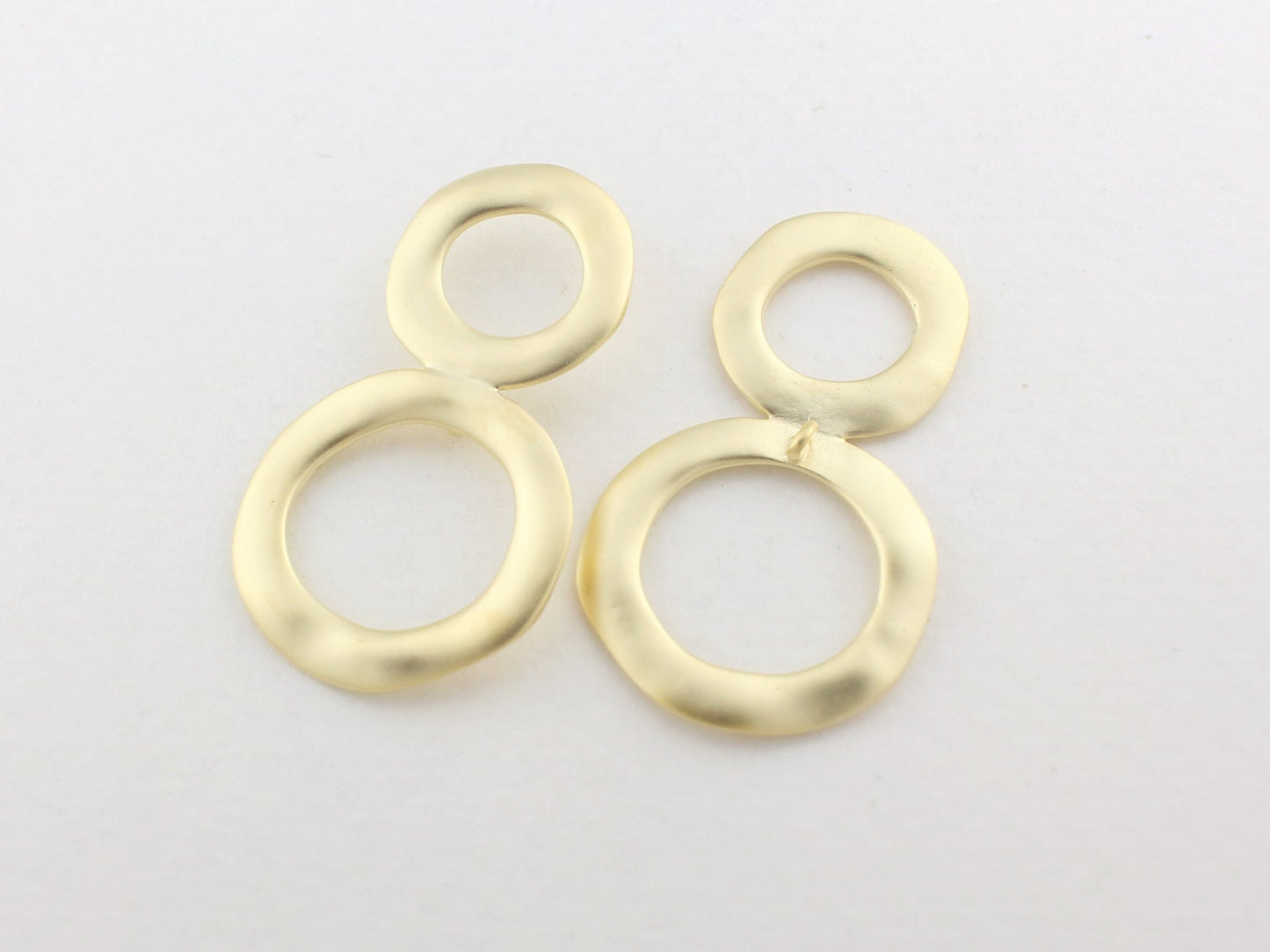 [P0107]2pcs/Two large circles connector/Brass/Matte Gold/36x21mm