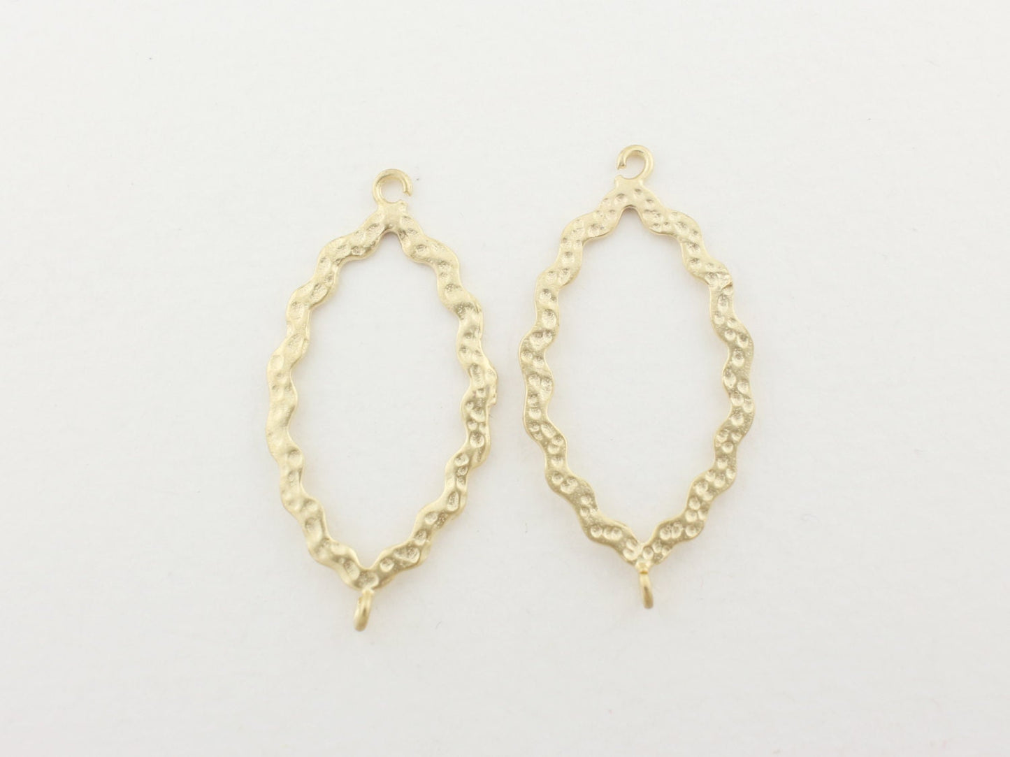 [P0111]2pcs/Bumpy Ellipse Connector/Brass/Matte Gold/30x15mm