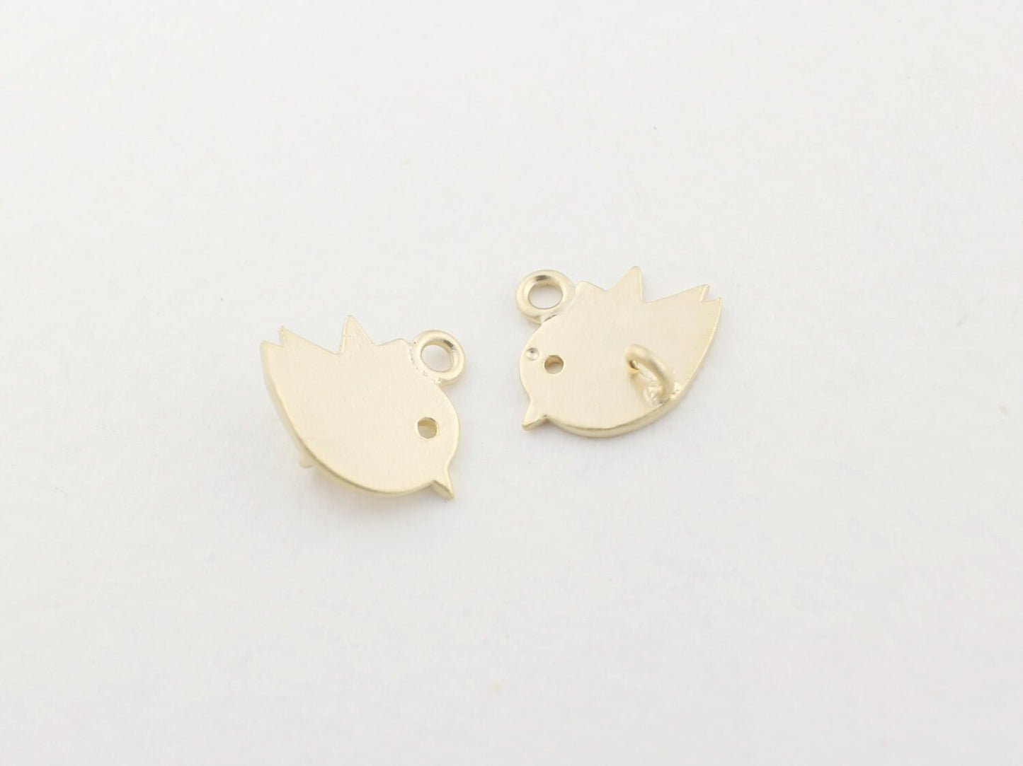 [P0114]2pcs/Mini Bird Pendant/Brass/Matte Gold/9.4x10.8mm