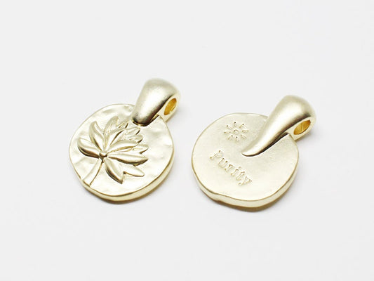 [P0118]2pcs/Solid Purity Pendant/Brass/Matte Gold/19x15mm