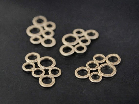 [P0120]2pcs/6 Circles Connector/Brass/Matte Gold/12.5x 20.2mm