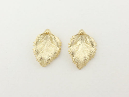 [P0070]2pcs/Calla Petal Bead Cap/Brass/Matte Gold/13 x 17mm