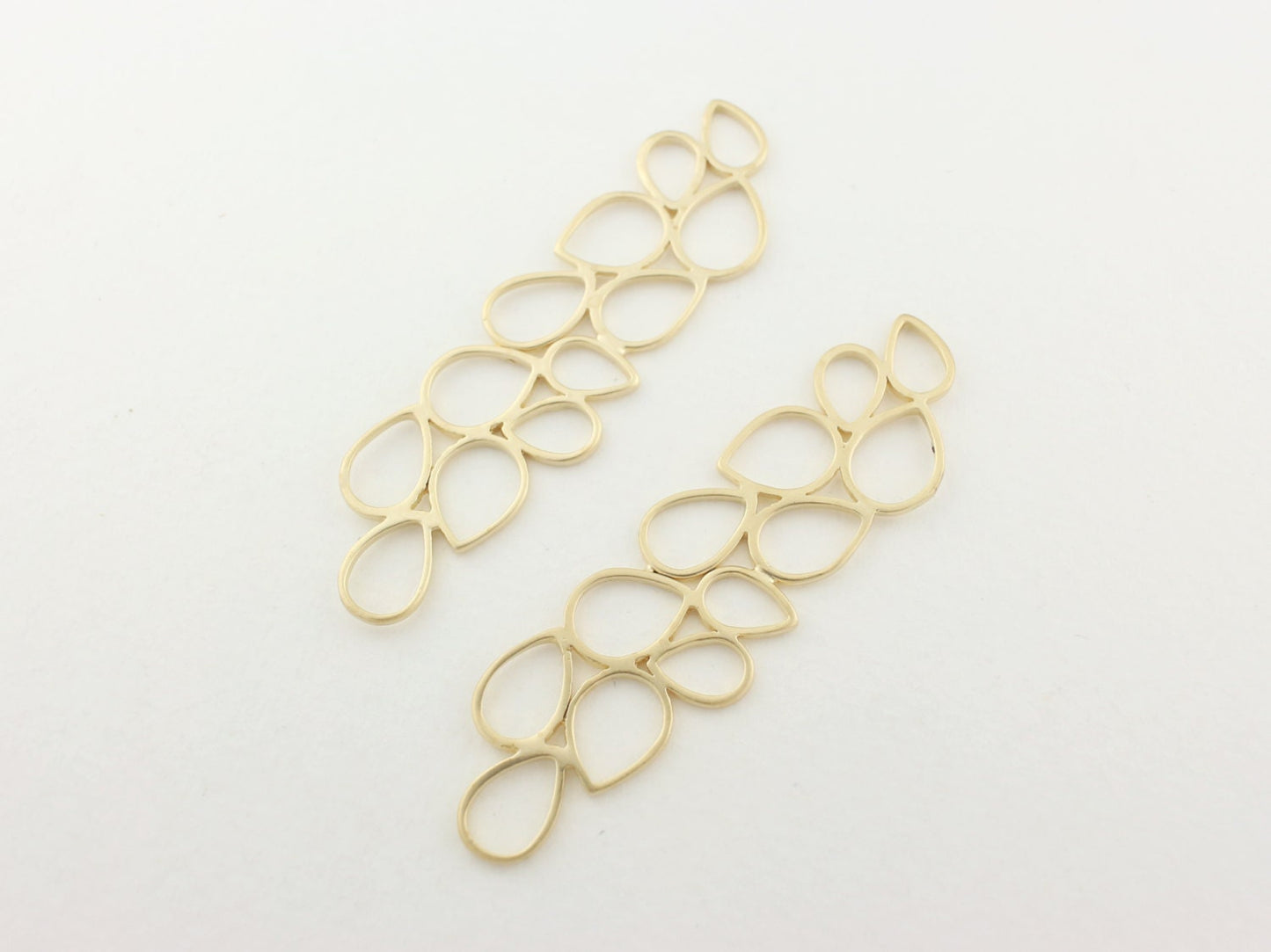 [P0130]2pcs/Multi Drop Pendant Large/Brass/Matte Gold/51x16mm