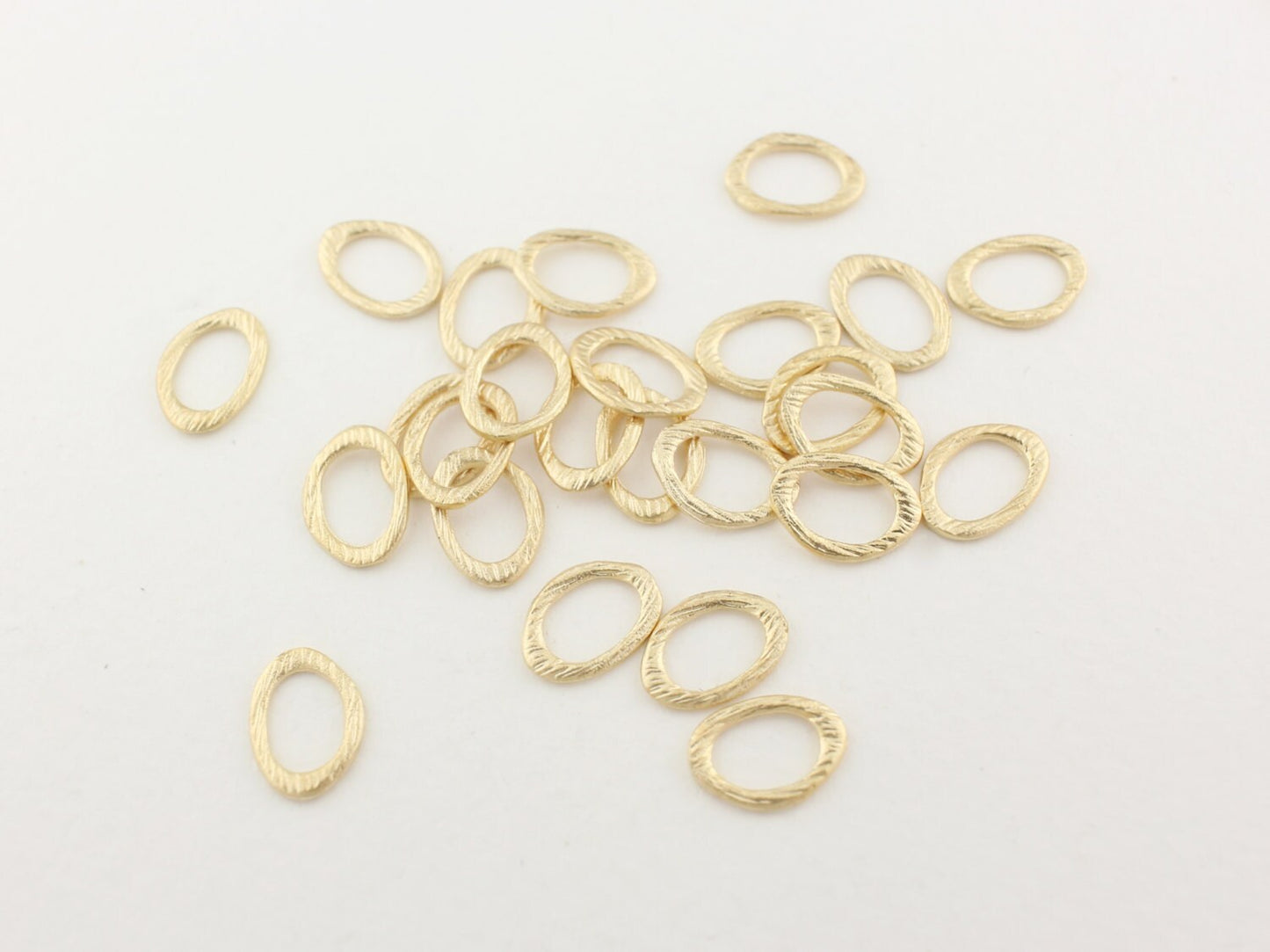 [P0138]8pcs/Ellipse connector/Brass/Matte Gold/9 x 6 mm