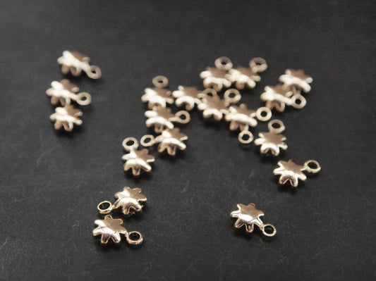 [P0147]4pcs/6 Point Star Pendant/Brass/Gold/7 x5mm