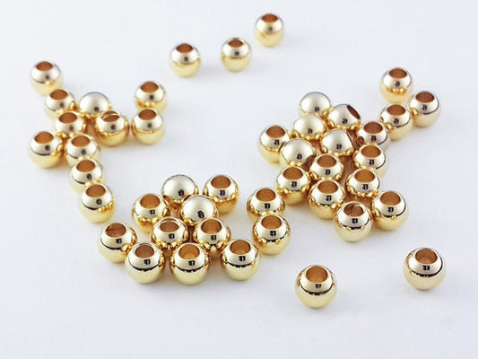 [P0148]10pcs/Ball Bead Connector/Brass/Gold/6 x5mm