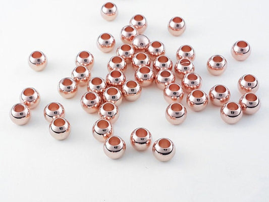 [P0148]10pcs/Ball Bead Connector/Brass/Rose Gold/6 x5mm