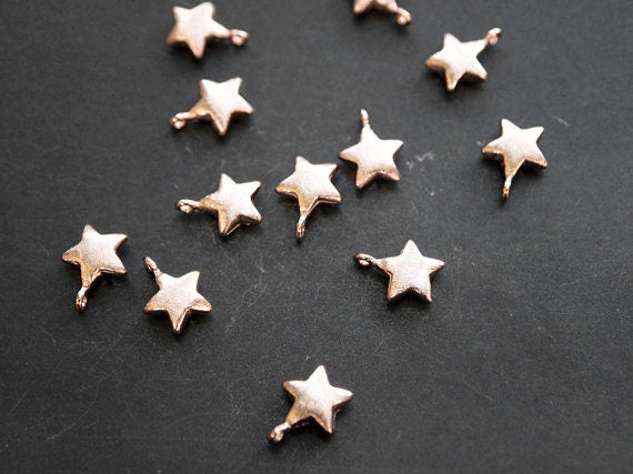 [P0153]4pcs/Star Pendant/Brass/Rose Gold/7 x9mm