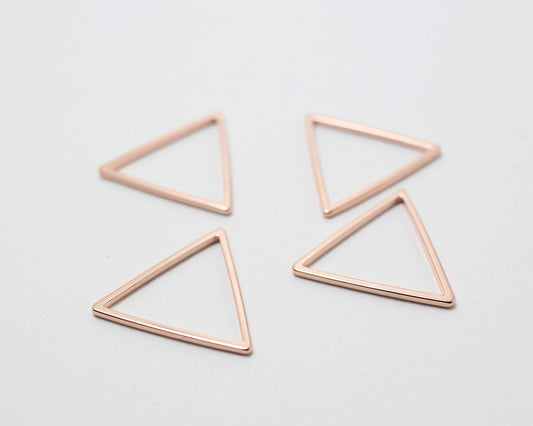 [P0195]4pcs/Triangle Connector/Brass/Rose Gold/20mm