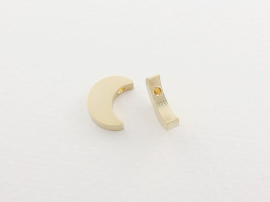 [P0019]4pcs/Crescent Moon Charm /Brass/Matte Gold/8.6 x 11mm