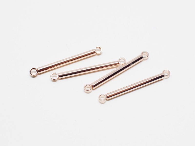 [P0200-1]4pcs/Cylinder Bar Pendant Connector/Brass/Rose Gold/20x2mm