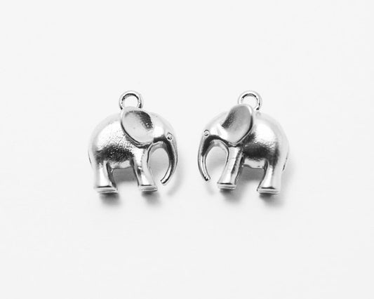 [P0215]2pcs/Elephant penadant/Brass/Matte Rhodium/10.2x11.7mm