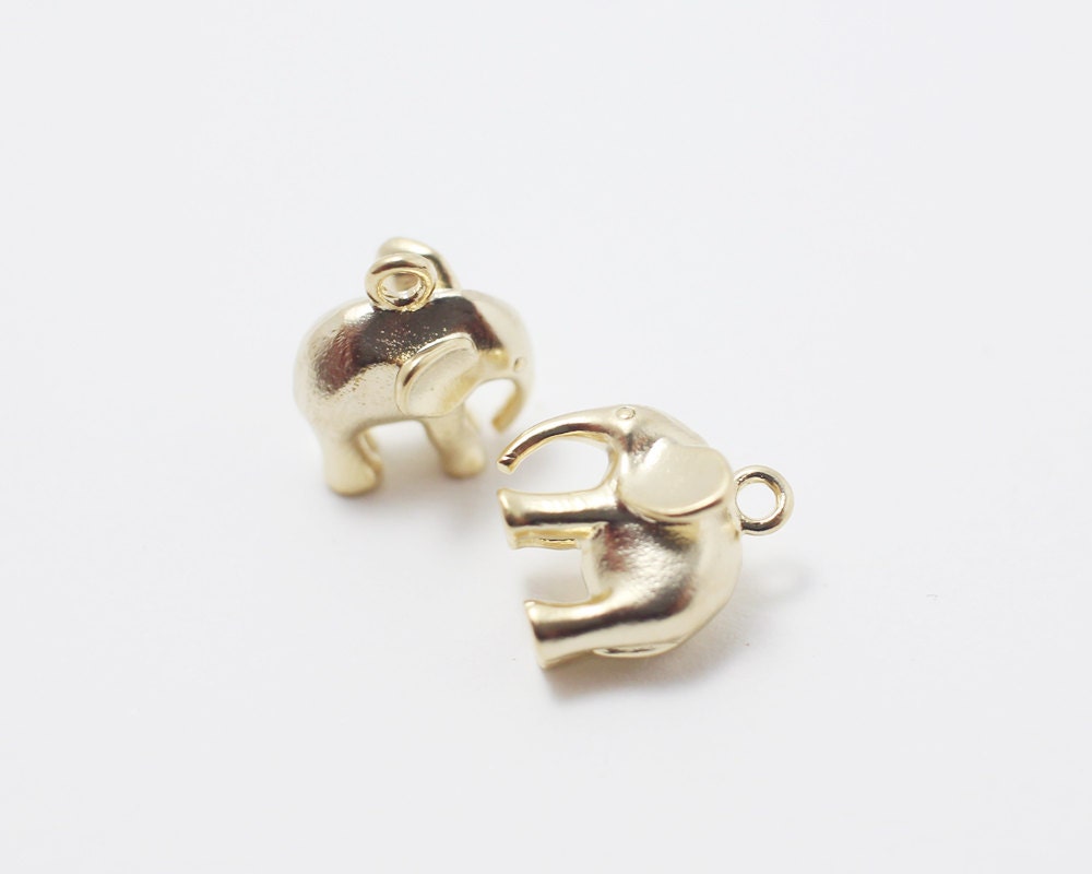 [P0215]2pcs/Elephant penadant/Brass/Matte Rhodium Gold/10.2x11.7mm