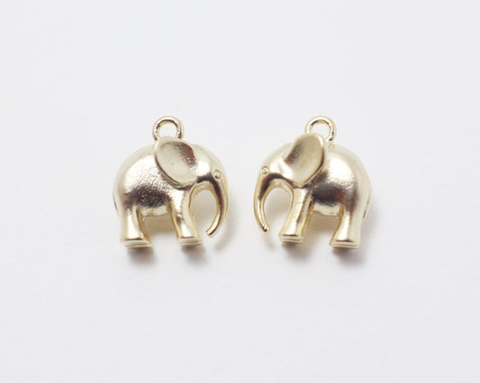 [P0215]2pcs/Elephant penadant/Brass/Matte Rhodium Gold/10.2x11.7mm