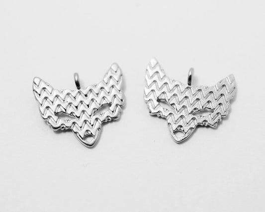 [P0242]2pcs/Fox head Pendant/Brass/Matte Rhodium/12.77x14.2mm