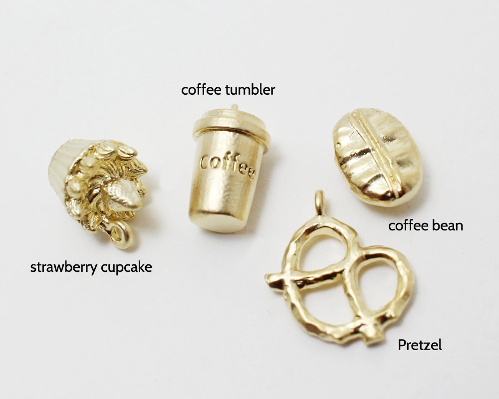 [P0253]2pcs/Coffee Tumbler Pendant/Brass/Matte Gold/7.5x13mm