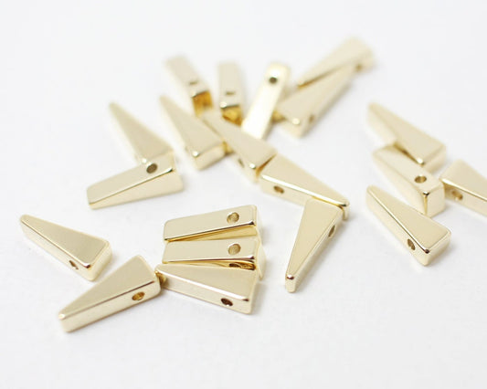 [P0334]4pcs/Triangle Charm Pendant/Brass/Gold/4x10mm