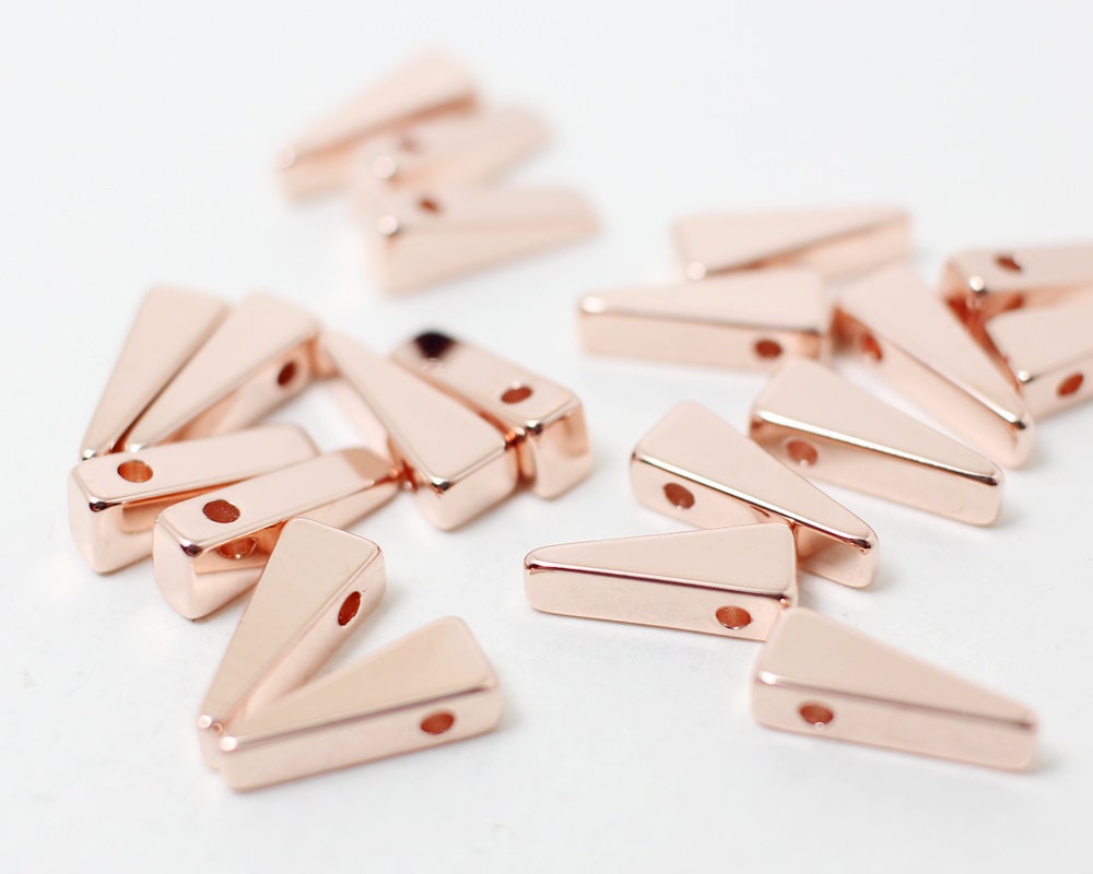 [P0334]4pcs/Triangle Charm Pendant/Brass/Rose Gold/4x10mm