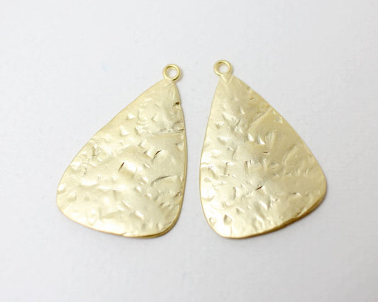 [P0342]2pcs/Vintage Teardrop Pendant/Brass/Matte Rhodium/32x22mm