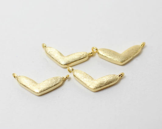 [P0363]4pcs/Brushed Widen Heart Pendant/Brass/Gold/17x 7mm