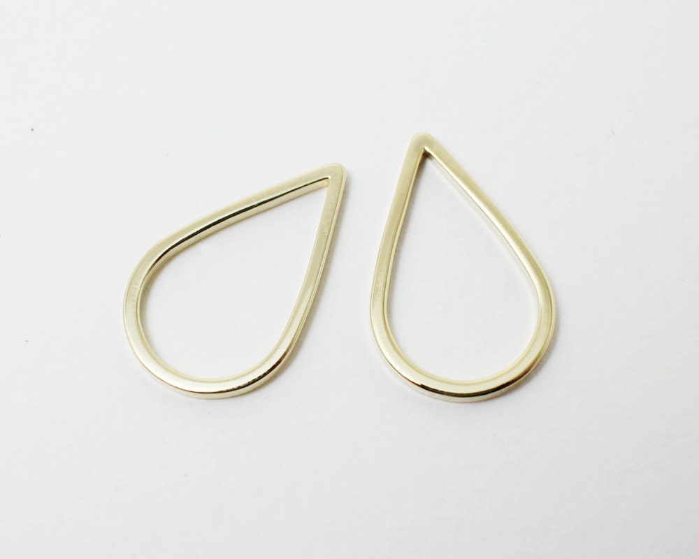 [P0380]4pcs/Teardrop Connector/Brass/Gold/11x18mm