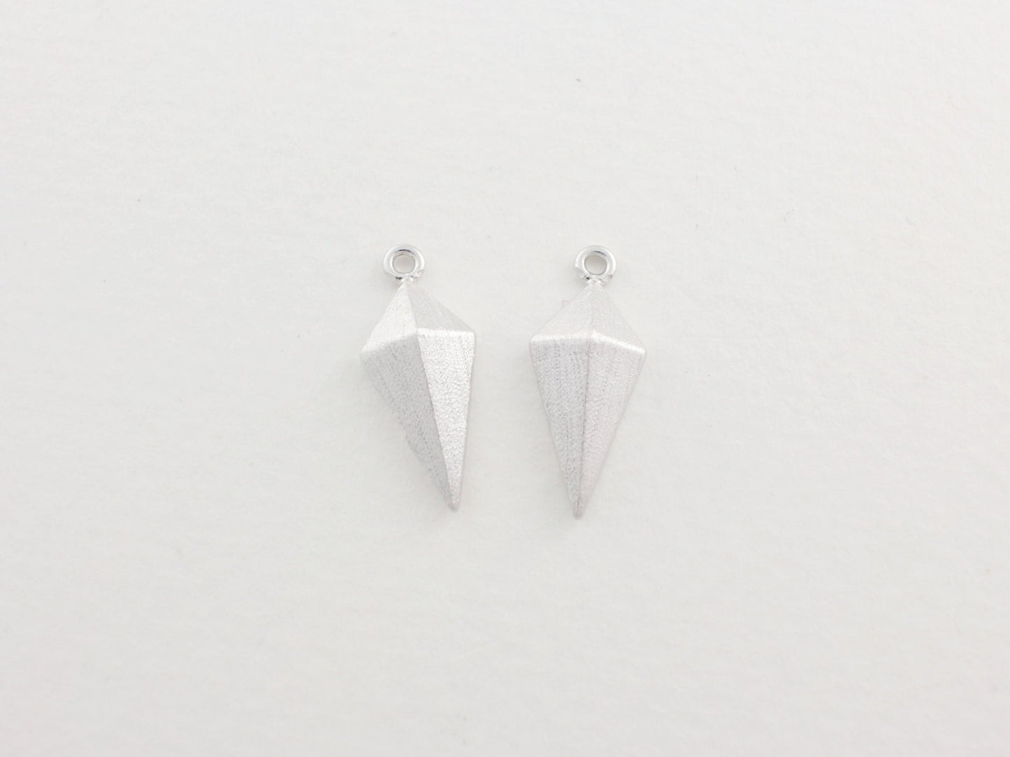 [P0003]2pcs/Rhombus Pendant/Brass/Matte Rhodium/17x7mm