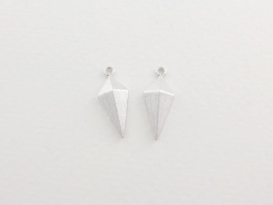 [P0003]2pcs/Rhombus Pendant/Brass/Matte Rhodium/17x7mm