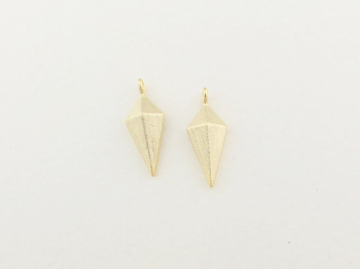 [P0003]2pcs/Rhombus Pendant/Brass/Matte Gold/17x7mm