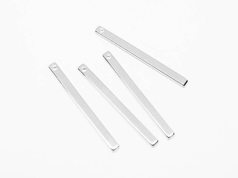 [P0411-1]4pcs/Thin Rectangle Bar Pendant/Brass/Rhodium/2.5x32mm