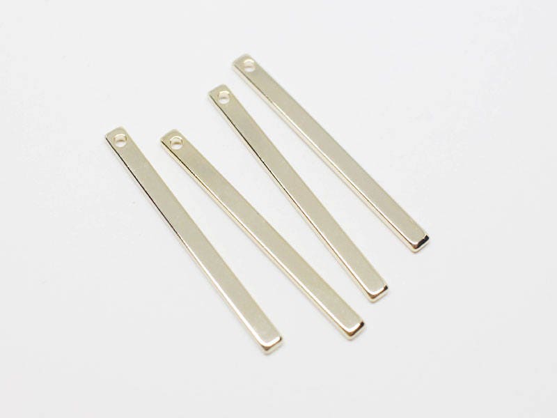 [P0411-1]4pcs/Thin Rectangle Bar Pendant/Brass/Gold/2.5x32mm