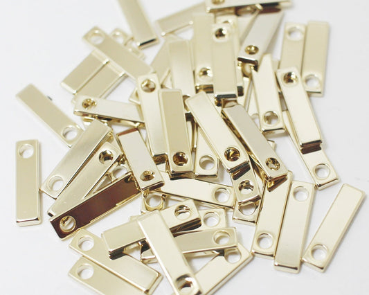 [P0413]10pcs/Rectangle Tag Pendant/Brass/Gold/3.5x14mm