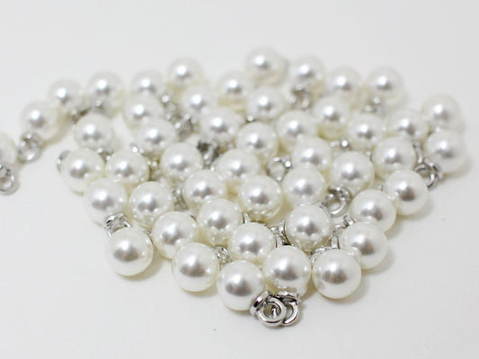 [P0421]10pcs/6mm Artificial Pearl Pendant Small/Brass/Rhodium/6mm