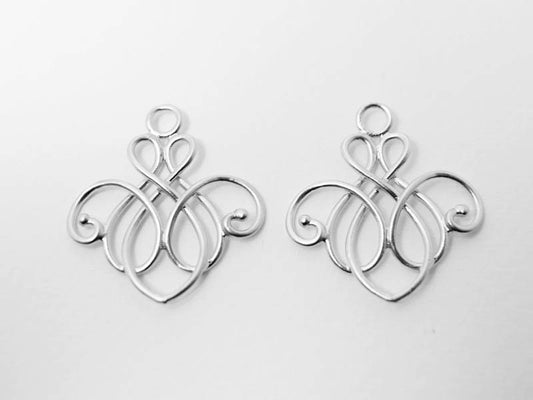 [P0425]2pcs/Vase Motivated Pendant/Brass/Matte Rhodium/23x25mm