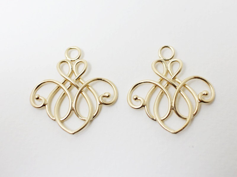 [P0425]2pcs/Vase Motivated Pendant/Brass/Matte Gold/23x25mm