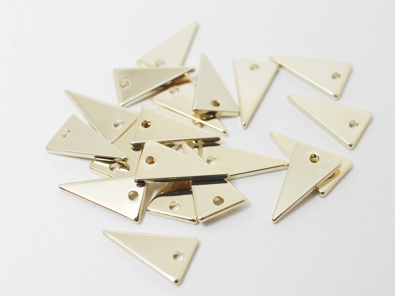 [P0427]4pcs/Isosceles triangle Pendant/Brass/Gold/12x7mm