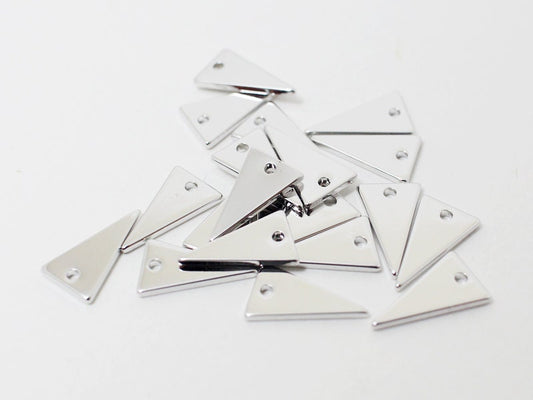 [P0427]4pcs/Isosceles triangle Pendant/Brass/Rhodium/12x7mm