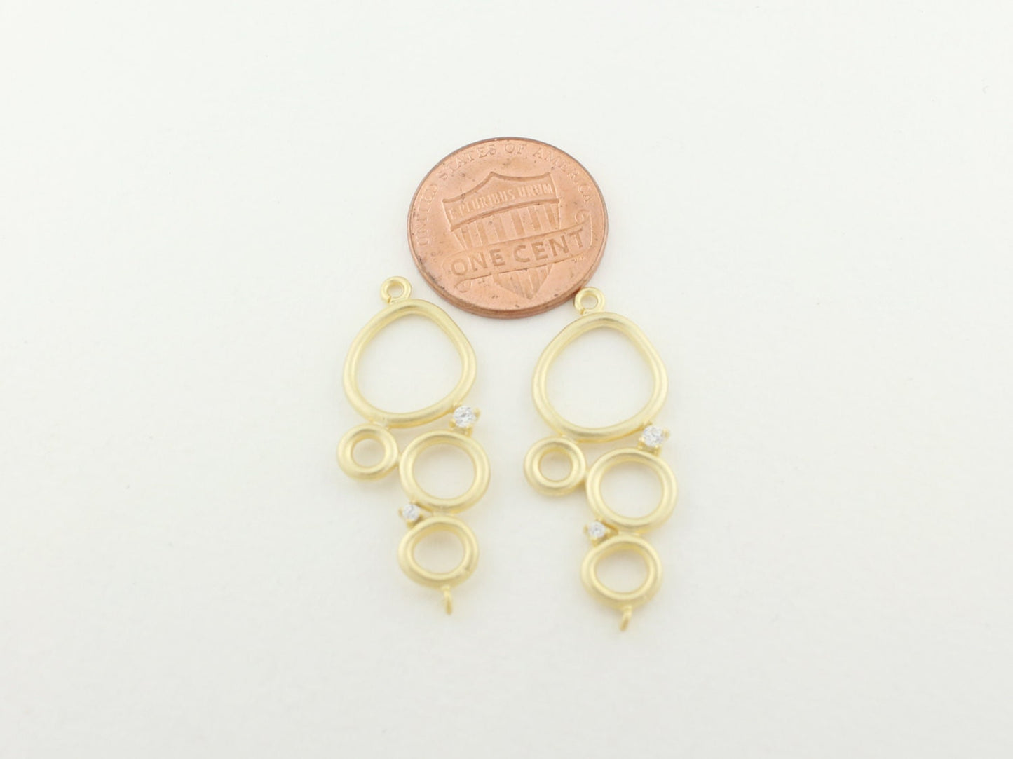 [P0047]2pcs/Multi Circle Pendant Connector/Brass/Matte Gold/33.2x14mm