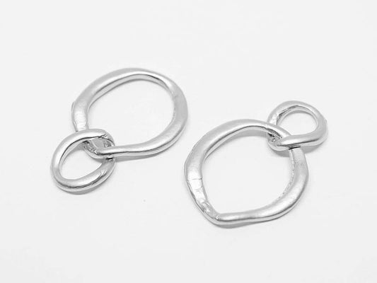 [P0488]4pcs/infinity Pendant/Pewter/Matte Rhodium/20x28mm