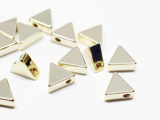 [P0525]4pcs/Triangle Charm/Brass/Gold/7mm