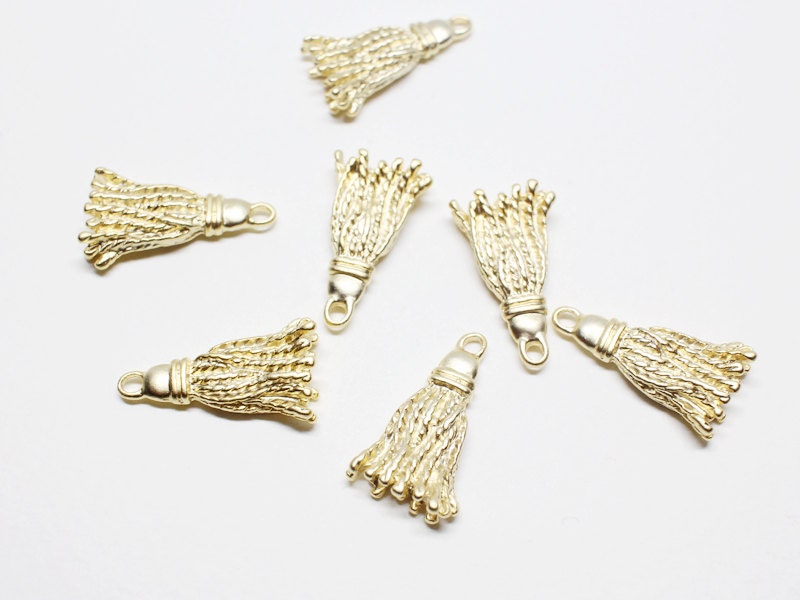 [P0561]4pcs/Tassel Pendant/Brass/Matte Gold/11x19mm