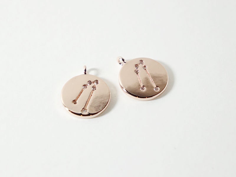 [P0563]2pcs/Polished Constellation Pendant/Brass/Gold,Rhodium,Rose Gold/10mm