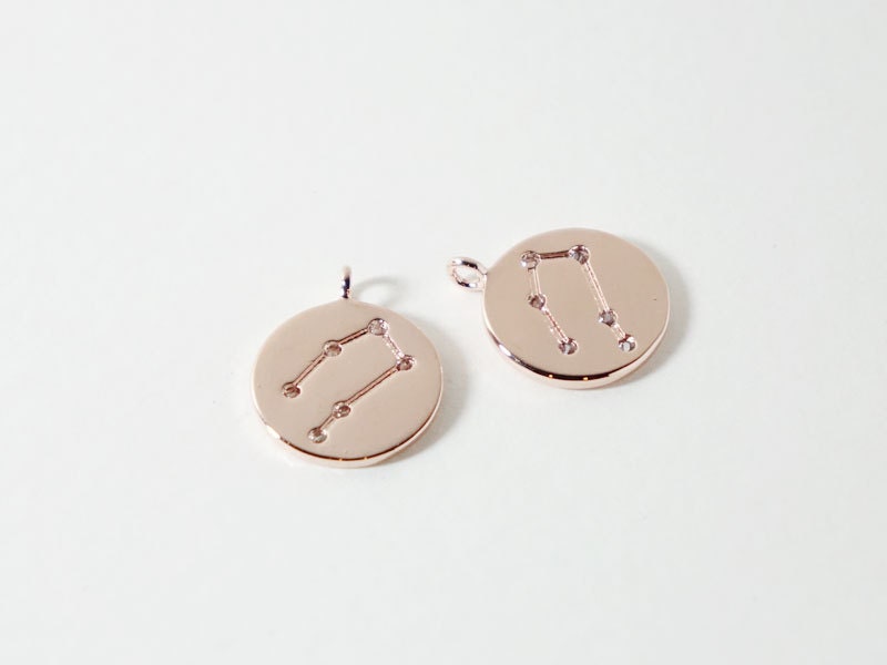 [P0563]2pcs/Polished Constellation Pendant/Brass/Gold,Rhodium,Rose Gold/10mm