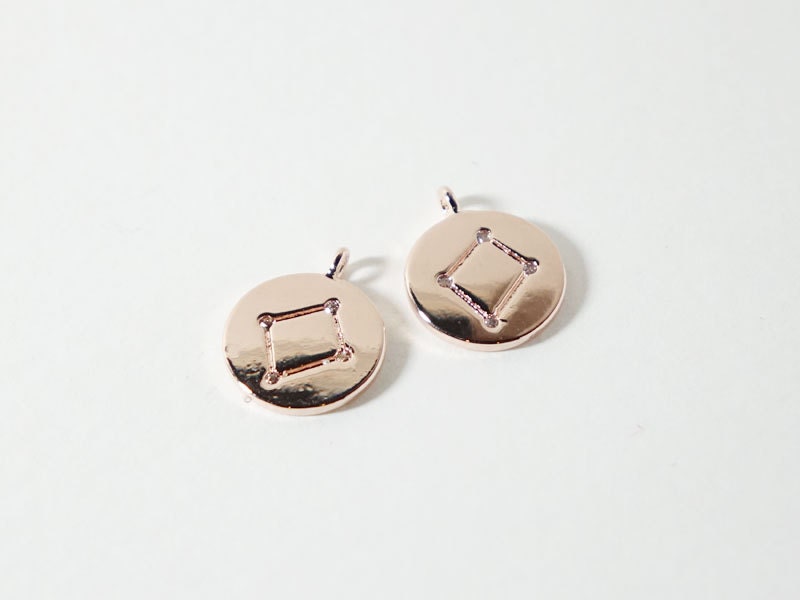 [P0563]2pcs/Polished Constellation Pendant/Brass/Gold,Rhodium,Rose Gold/10mm