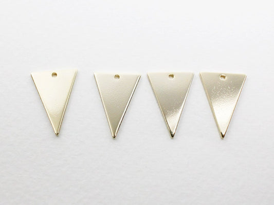 [P0586]4pcs/Isosceles triangle Pendant Large/Brass/Gold/13x18mm