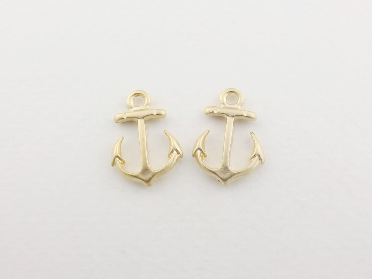 [P0061]4pcs/Anchor pendant/Pewter/Matte Gold/12 x 17 mm