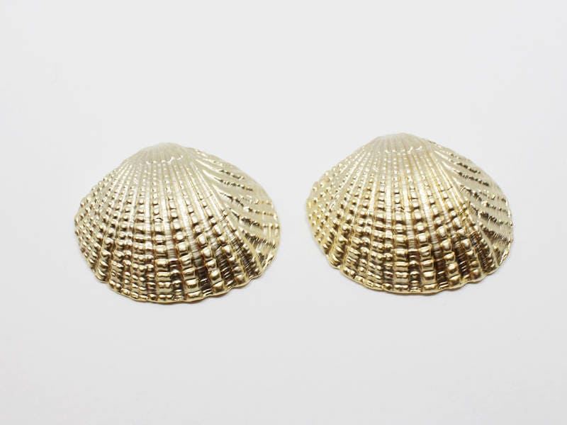 [P0610]2pcs/Shell Pendant/Pewter/Matte Gold/27X23mm