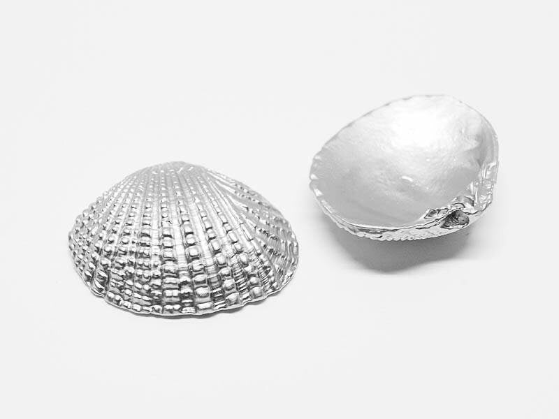 [P0610]2pcs/Shell Pendant/Pewter/Matte Rhodium/27X23mm