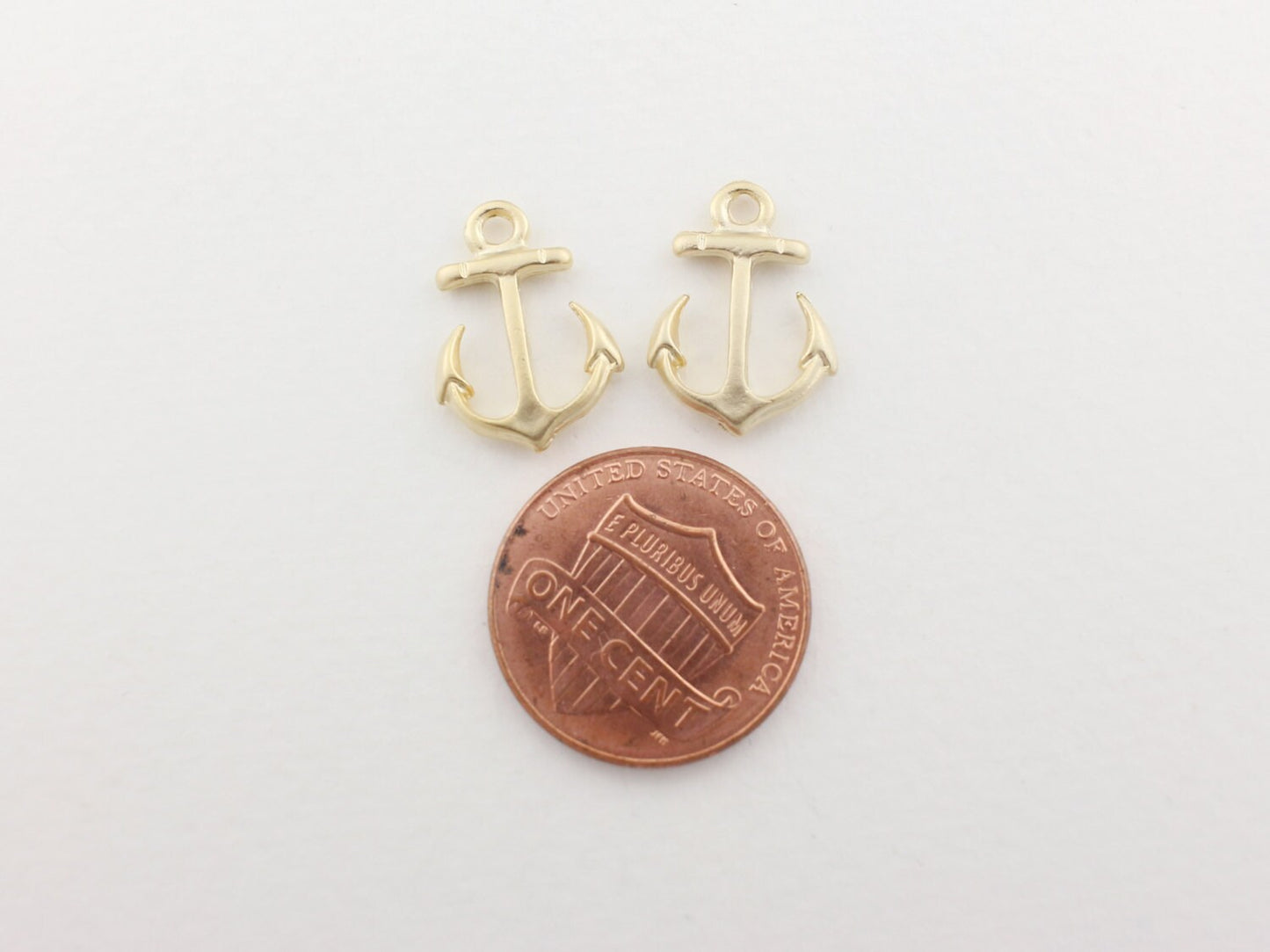 [P0061]4pcs/Anchor pendant/Pewter/Matte Gold/12 x 17 mm