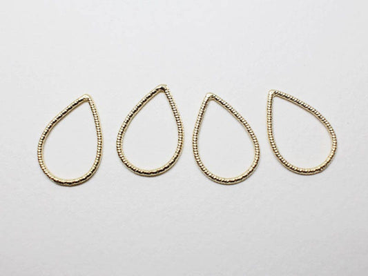 [P0649-1]4pcs/Textured Drop Pendant Small/Pewter/Gold/13.5x20mm