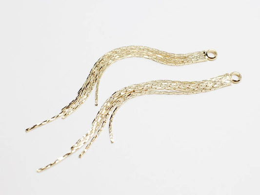 [P0663-1]2pcs/Chain Pendant for Earrings Large/Brass/Gold/5x75mm